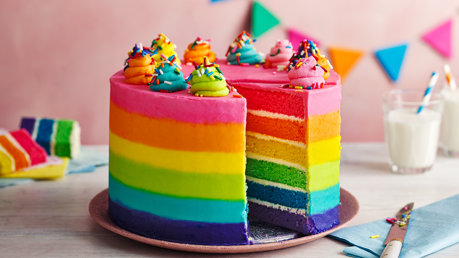 Pastel Rainbow Cake Recipe - Easter Cake Ideas - Rhubarb Crumble Cake,  Streusel Cake - coucoucake